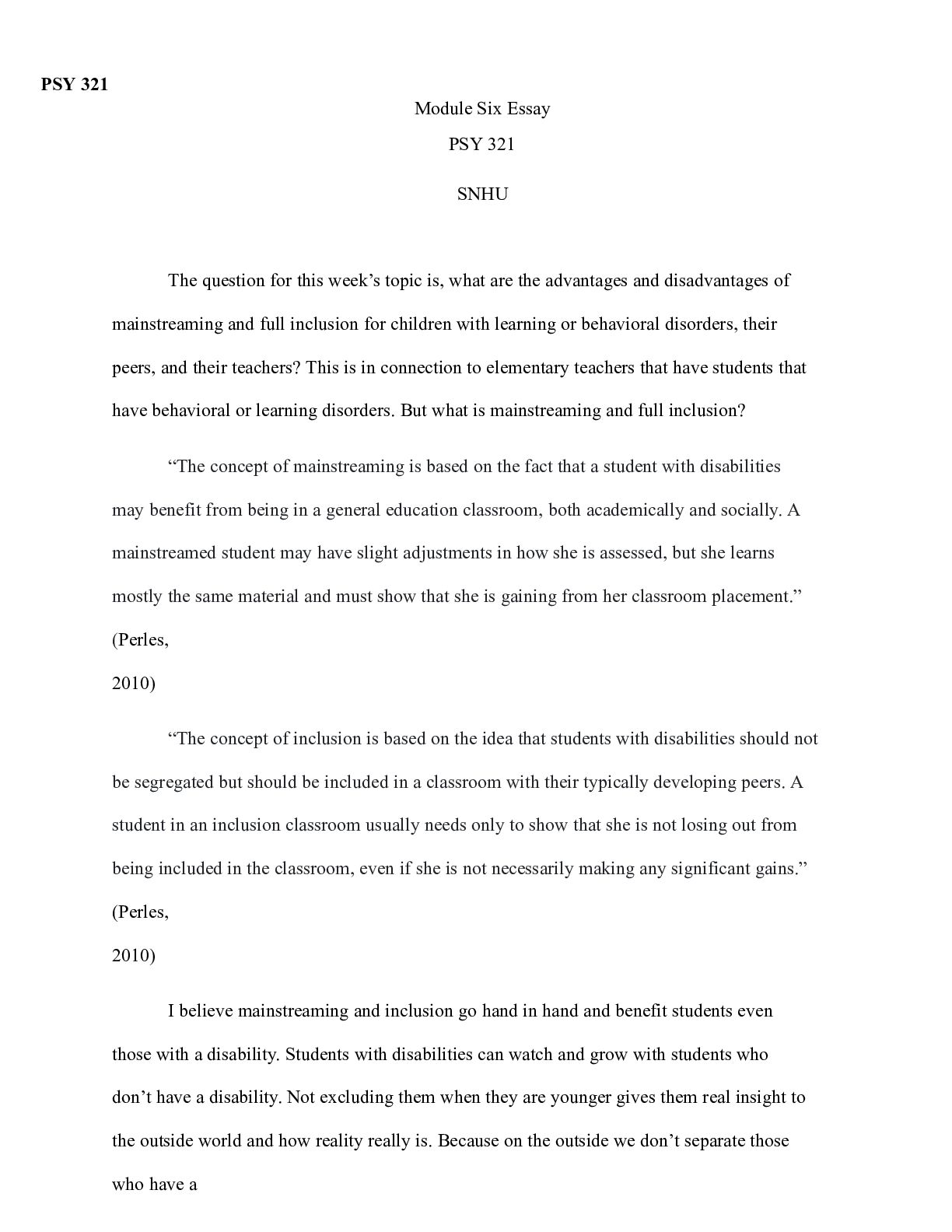 Preview image for 6 2 Short essay.docx  PSY 321  Module Six Essay PSY 321  SNHU  The question for this week™